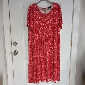 ASOS Red Polka Dot Midi Dress